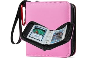 GEAoffice Mini Card Binder 2-Pocket, Super Lightweight Small Collectible Trading Card Albums for 80 Cards, 1 Pocket Top Loading Binder for TCG, MTG, Sports&Game Cards, Gifts for Girls, Pink