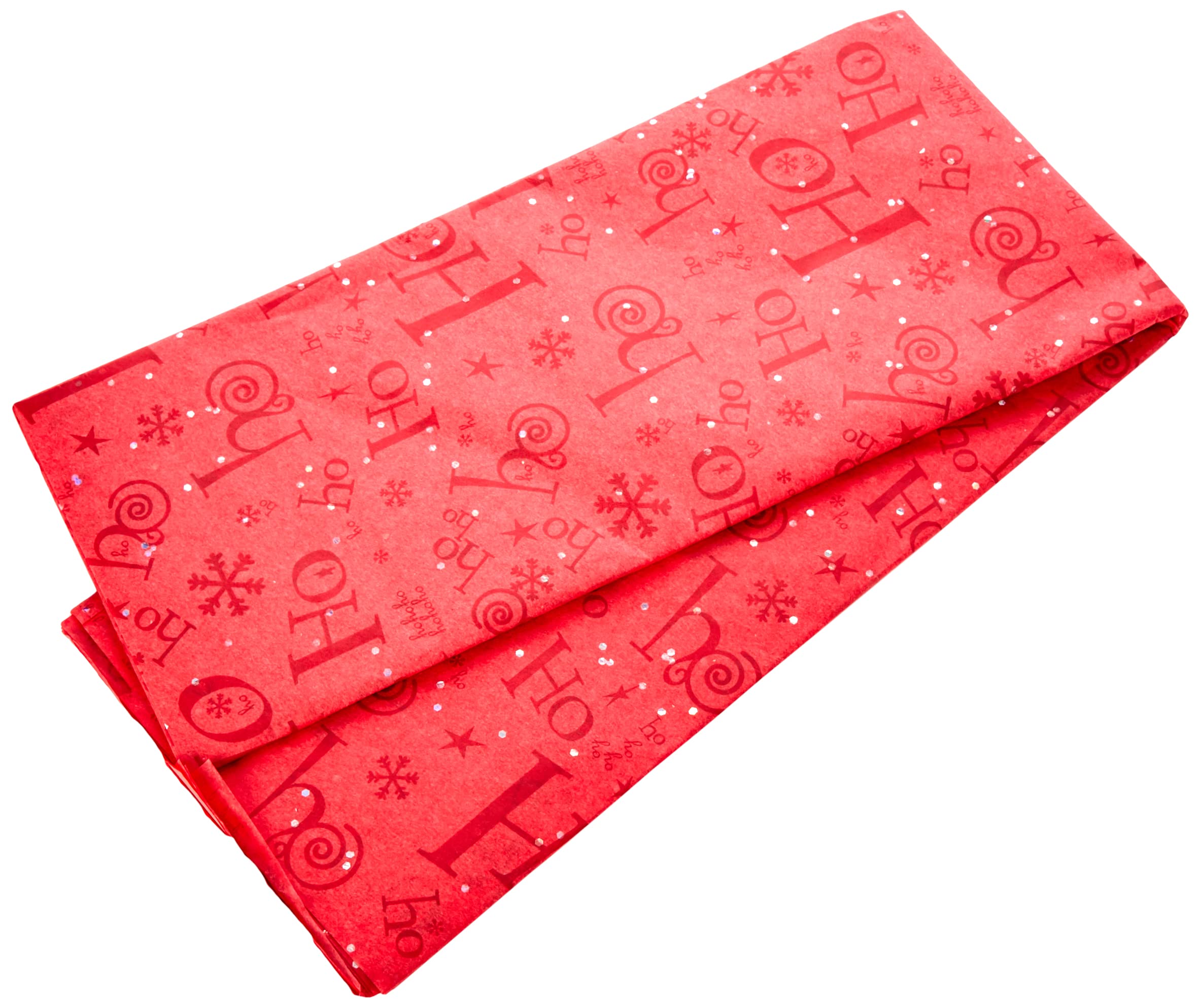 SatinWrap Luxury Printed Tissue Wrapping Paper Ho Ho Ho Gemstone Sparkle 5 sheets