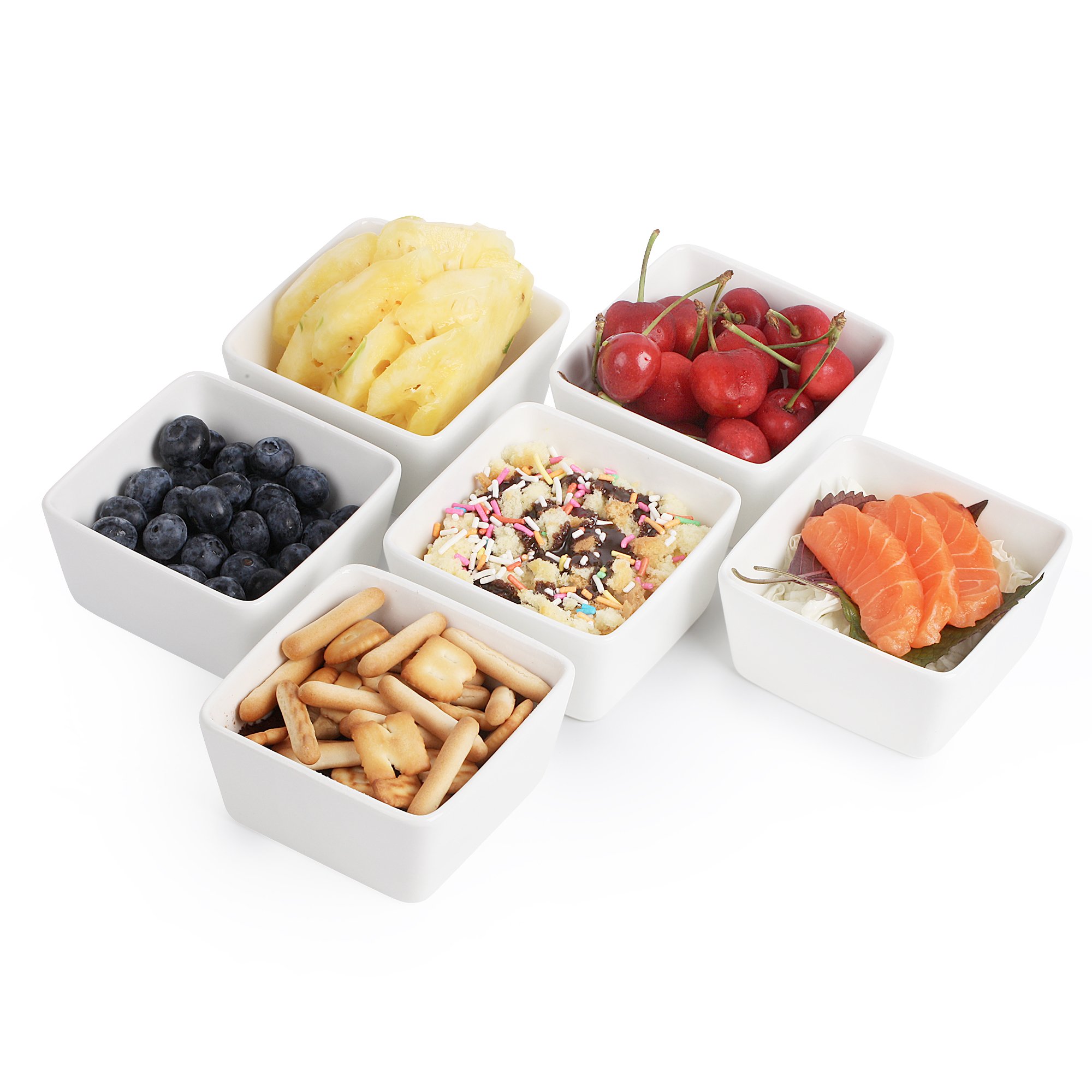 BTäT Ramekins 8 oz Square, Set of 6 Ramekins for Baking, Creme Brulee