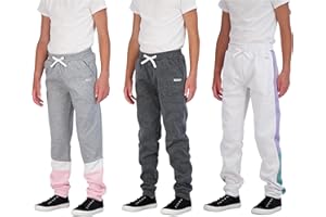 Hind 3-Pack: Girls Sweatpants Active Multipack Fleece Jogger Pants for Girls Athletics