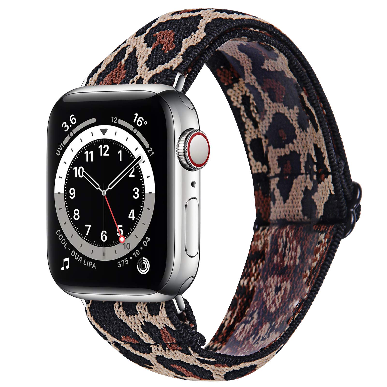 TRISTRAPS 42mm/44mm Elastic Nylon Watch Strap Compatible with Apple Watch iwatch Series SE/6/5/4/3/2/1,Soft Breathable Replacement Sport Wristbands for Men/Women