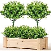 RAINFLOW 4PCS Outdoor Faux Plants Small Artificial Plants Indoor Pine Artificial Greenery for Centerpieces Vase Small Fake Plant Christmas Decorations Outdoor Decorations for Home Decor 12.2IN