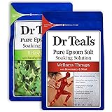 Dr Teal's Epsom Salt Bath Combo Pack (6 lbs Total), Relax & Relief with Eucalyptus & Spearmint, and Wellness Therapy with Ros