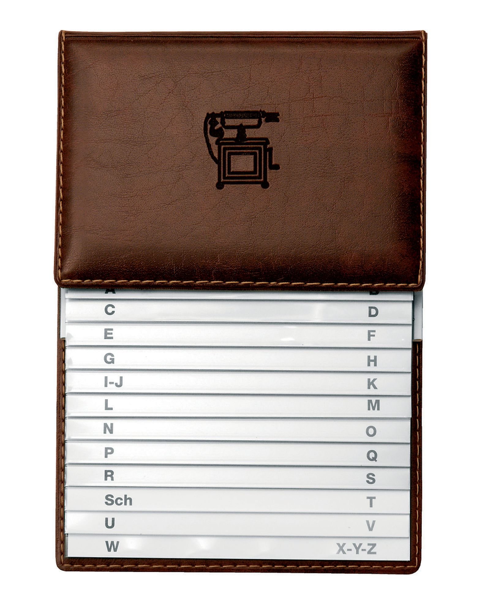 Veloflex 5157760 Scaled Telephone Index 155 x 225 mm High-Quality Soft Cover Brown