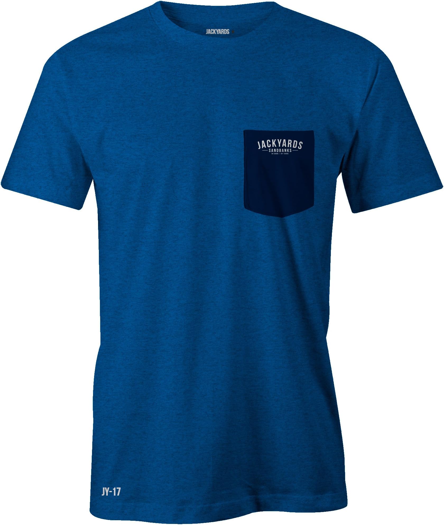 Jackyards Mens Pocket Crew Neck T-Shirt - Skipper JY17 Royal Blue Heather