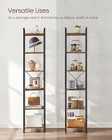 VASAGLE 6-Tier Bookshelf Rustic Brown and Ink Black 30 x 40 x 187.5 cm view 8
