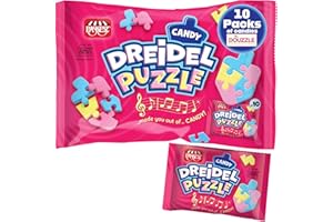 DOUzzle Hanukkah Candy Dreidels for Kids, Candy Dredidel Puzzle (10 Pieces Per Pack) Hanukah Party Favors, Happy Chanuka Sweet Treat & Gifts - Kosher Parve
