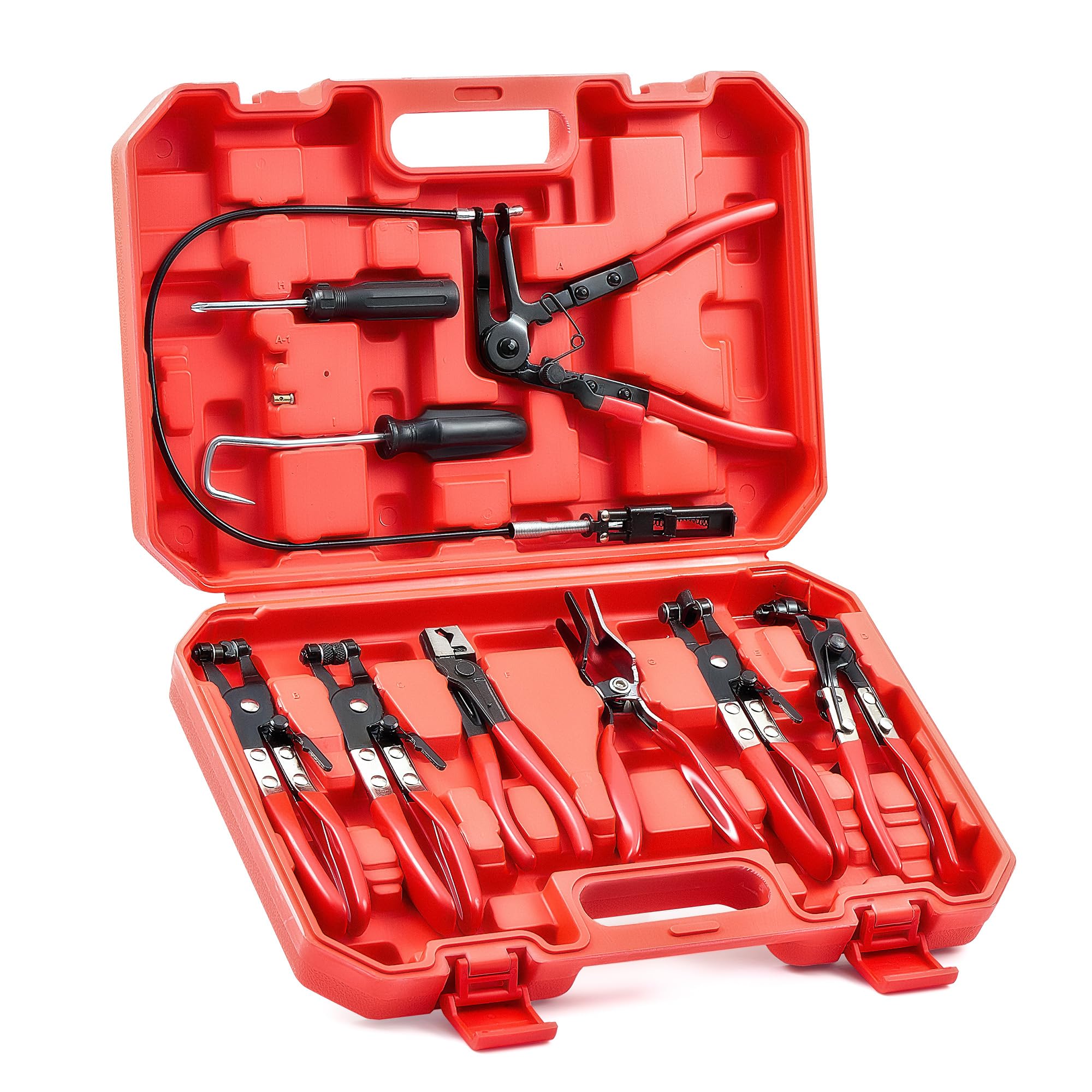 Photo 1 of Orion Motor Tech Hose Clamp Pliers, Long Reach Wire Spring Hose Clamp Pliers Remover for Automotive Coolant Radiator Heater and Water Hose with Band Flat or Large Clamps