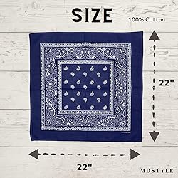 MDSTYLE 3 PCS 100% Cotton Bandana for Men & Women