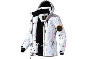 FREE SOLDIER Women's Waterproof Ski Snow Jacket Fleece Lined Warm Winter Rain Jacket with Hood Fully Taped Seams