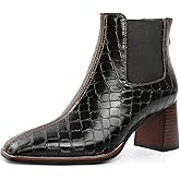 Younton Ankle Boots for Women Block Heel Bootie Classic Chunky Heeled Boot Square Toe Low Heel Booties for Work Office