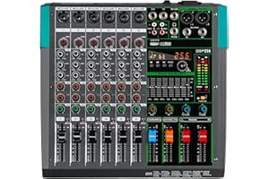 Depusheng PA6 professional DJ audio mixer 6 channel input built-in 256 kinds of DPS effects support 48V phantom power USB Bluetooth MP3 computer recording