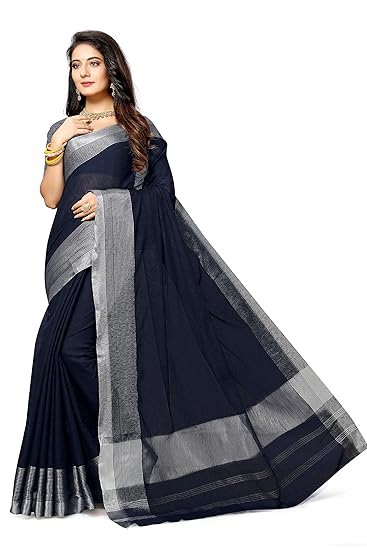 Women's Pure Cotton Saree With Blouse Piece