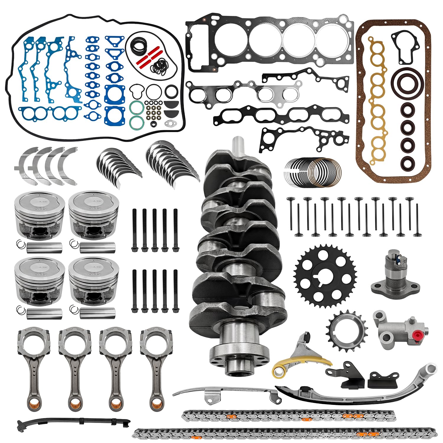 Photo 1 of ProXlex 3RZ-FE 2.7L Engine Rebuild Kit w/Timing Chain Kit Crankshaft Head Gasket Set & Connecting Rod Fit for Toyota Tacoma T100 4Runner 1995-2004 Replaces# 13411-75020 1310175041 13507-75010