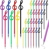 Lincia 100 Pcs Music Note Pens Bulk Musical Ballpoint Pens Music Themed Party Favors Novelty Musical Choir Prizes Gifts Piano Teacher Gift for Artists Office Decorative Supplies(Mixed Colors)