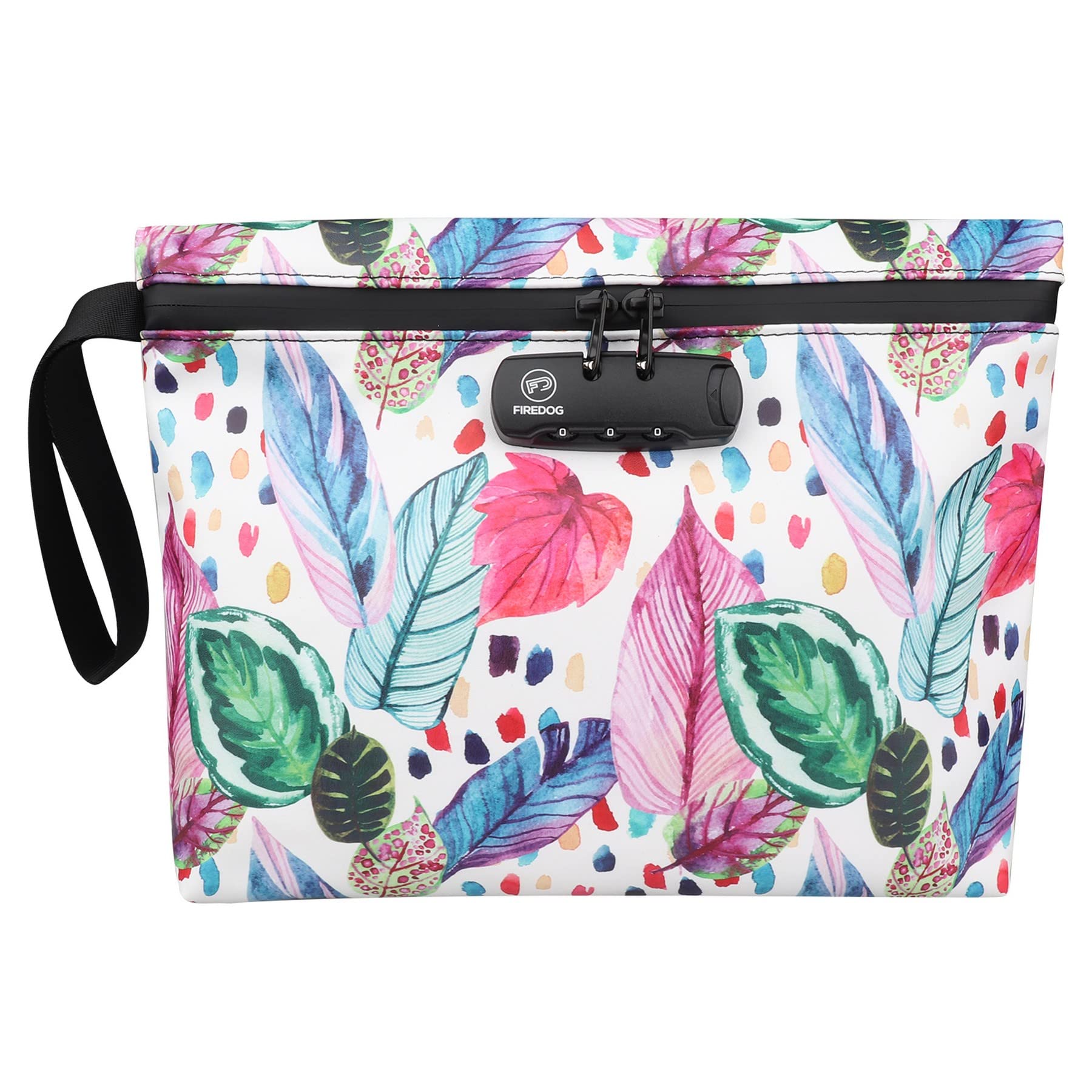 FIREDOG Printed Smell Proof Bags with Combination Lock, Carbon Lined Odor Proof Stash Bag Case Container for Travel Storage (10.8"x8.8")