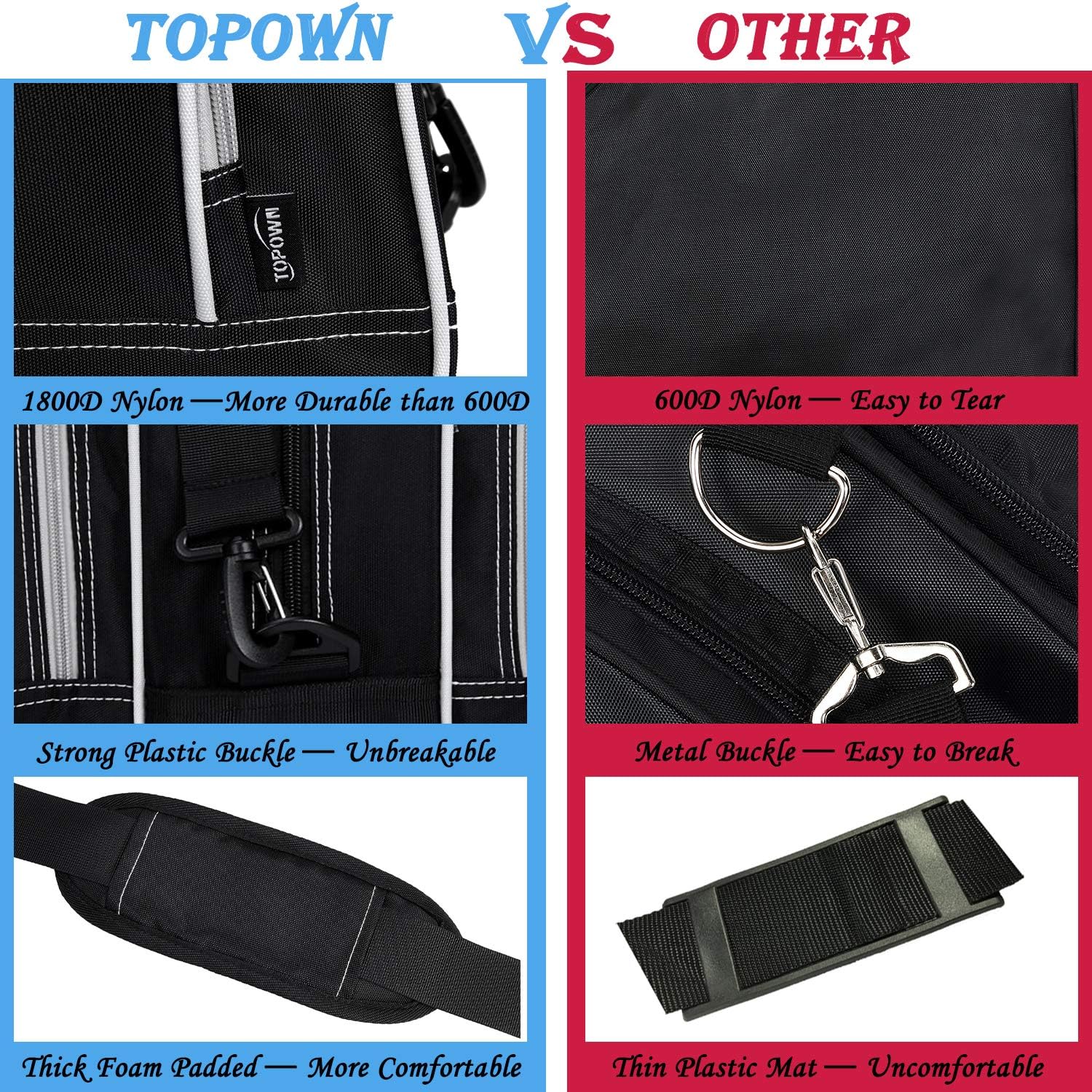 TOPOWN Ice Skate Bag Roller Skates Bag for Men Inline Skate Bag for Women Roller Skate Bag Premium Black Ice Skate Bag Rose Red Rollerblades Bag : Sports & Outdoors