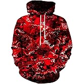Linnhoy Unisex 3D Printed Hooded Sweatshirt Casual Pullover Hoodie with Big Pockets