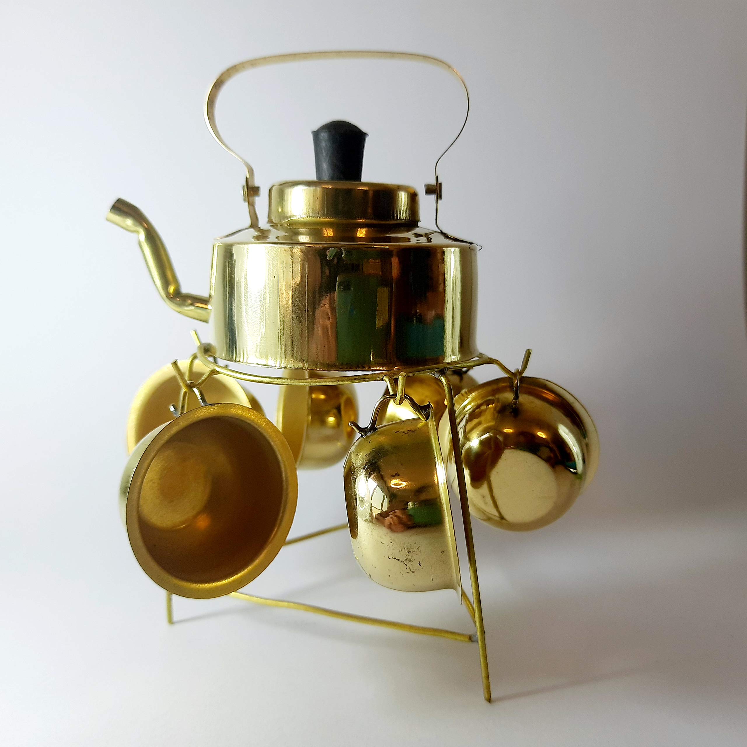 Mini Cup and Kettle set- Brass Toys, Toys, Cup Kettle set, Kitty party, Tea party, Pretend Play set, Kitchen toy set for girls, Traditional Indian Toy