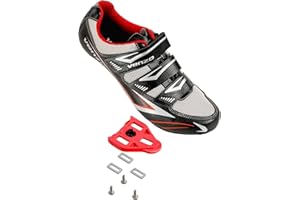 Venzo Bicycle Men's Road Cycling Riding Shoes - 3 Straps - Compatible with Look Delta & for Shimano SPD-SL - Perfect for Road Racing Bikes