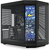 Hyte Y70 Touch Infinite Dual Chamber ATX Mid Tower Modern Aesthetic Case with Integrated 2.5K LCD Touchscreen - Pitch Black