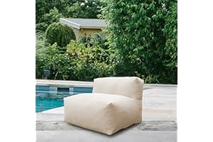 DINELI Modern ANNY-H Middle Chair Outdoor Furniture Patio Couch Creating a Unique Patio Garden Modular Contemporary Sofa (Light Beige)