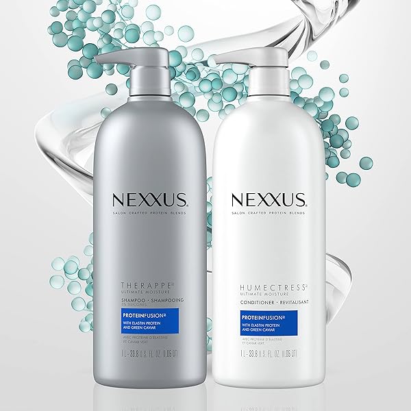NEXXUS THERAPPE MOISTURIZING SHAMPOO ULTIMATE MOISTURE FOR DRY HAIR SILICONE-FREE, MOISTURIZING PROTEINFUSION WITH ELASTIN PROTEIN AND GREEN CAVIAR 33.8 OZ