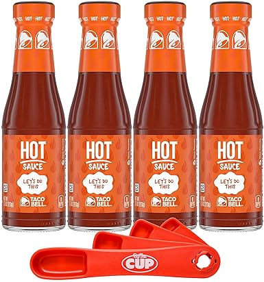 Amazon Com Taco Bell Hot Sauce 7 5 Ounce Pack Of 4 With By The Cup Swivel Spoons Grocery Gourmet Food