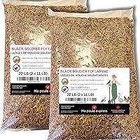 Ma Poule Express – Proudly Canadian – Dried Black Soldier Fly Larvae – 22 lb (2 x 11 lb Bags) | Natural Protein-Rich Poultry