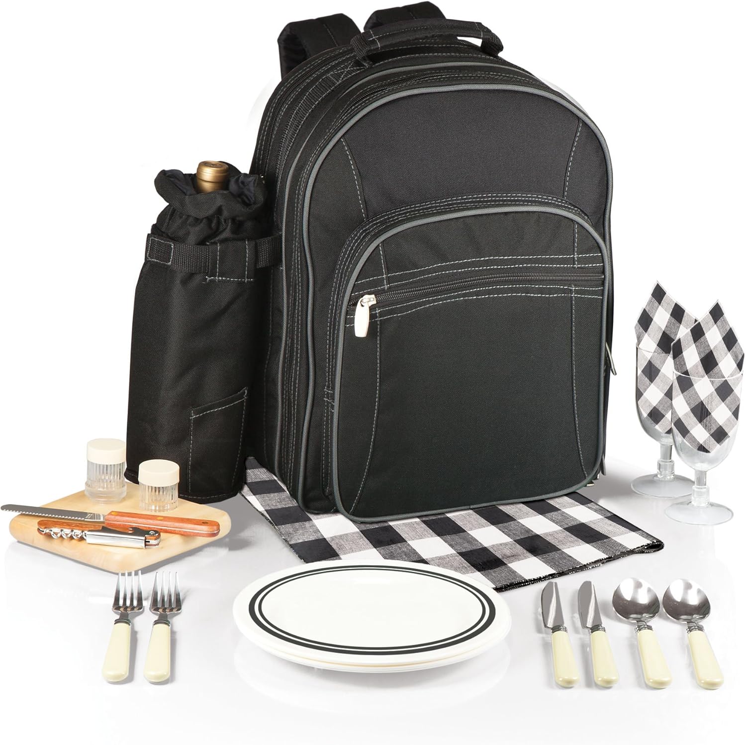 Picnic Time Capri Insulated Backpack with Wine Duffel and Deluxe