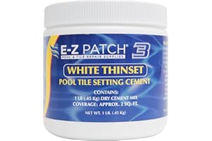 E-Z Patch 3 Pool Tile Thinset Cement for Repairs - Color Adjustable Pool Tile Adhesive (1 lb)