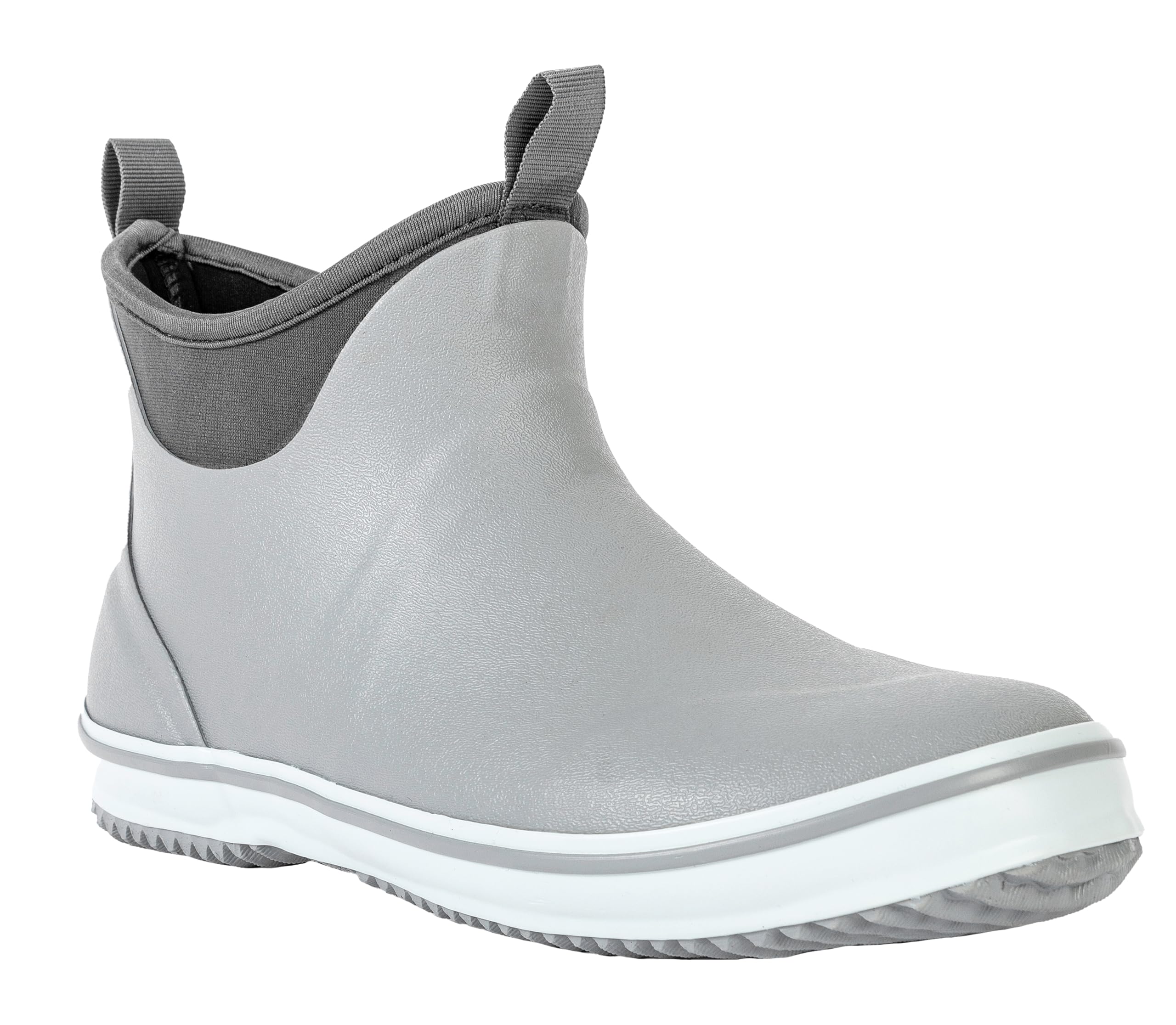 Photo 1 of ***STAIN***Ubon Men's Anti-Slip Deck Rain Boots Wide Slip On Fishing Boots Grey 10