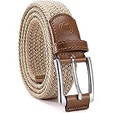 CHAOREN Mens Stretch Belt - 1 3/8" Elastic Braided Golf Belt for Men - Stretchy Web Fit Summer Casual Jeans