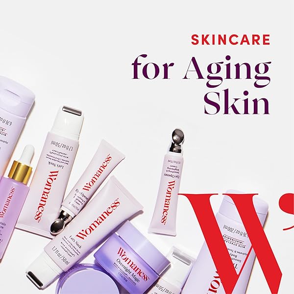 WOMANESS FOUNTAIN OF GLOW VITAMIN C FACE SERUM – MENOPAUSE SUPPORT BRIGHTENING SERUM FOR IMPROVING DULL & UNEVEN SKIN TONE – 8% VITAMIN C + PLANT DERIVED SQUALANE OIL (30ML)