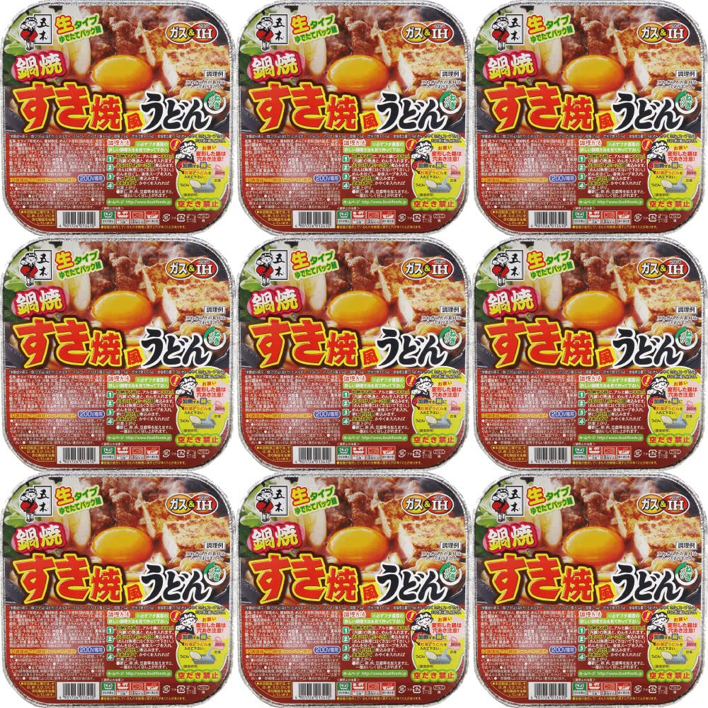 五木食品 鍋焼すき焼風うどん 235g×9個(常温保存商品)(生タイプ即席麵)