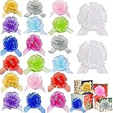 OZXCHIXU 20 Pieces Pull Bows,Large Organza Christmas Pull Bows for Gift Wrapping,Wedding Party Decoration,6 Inches Diameter,Mixed Color
