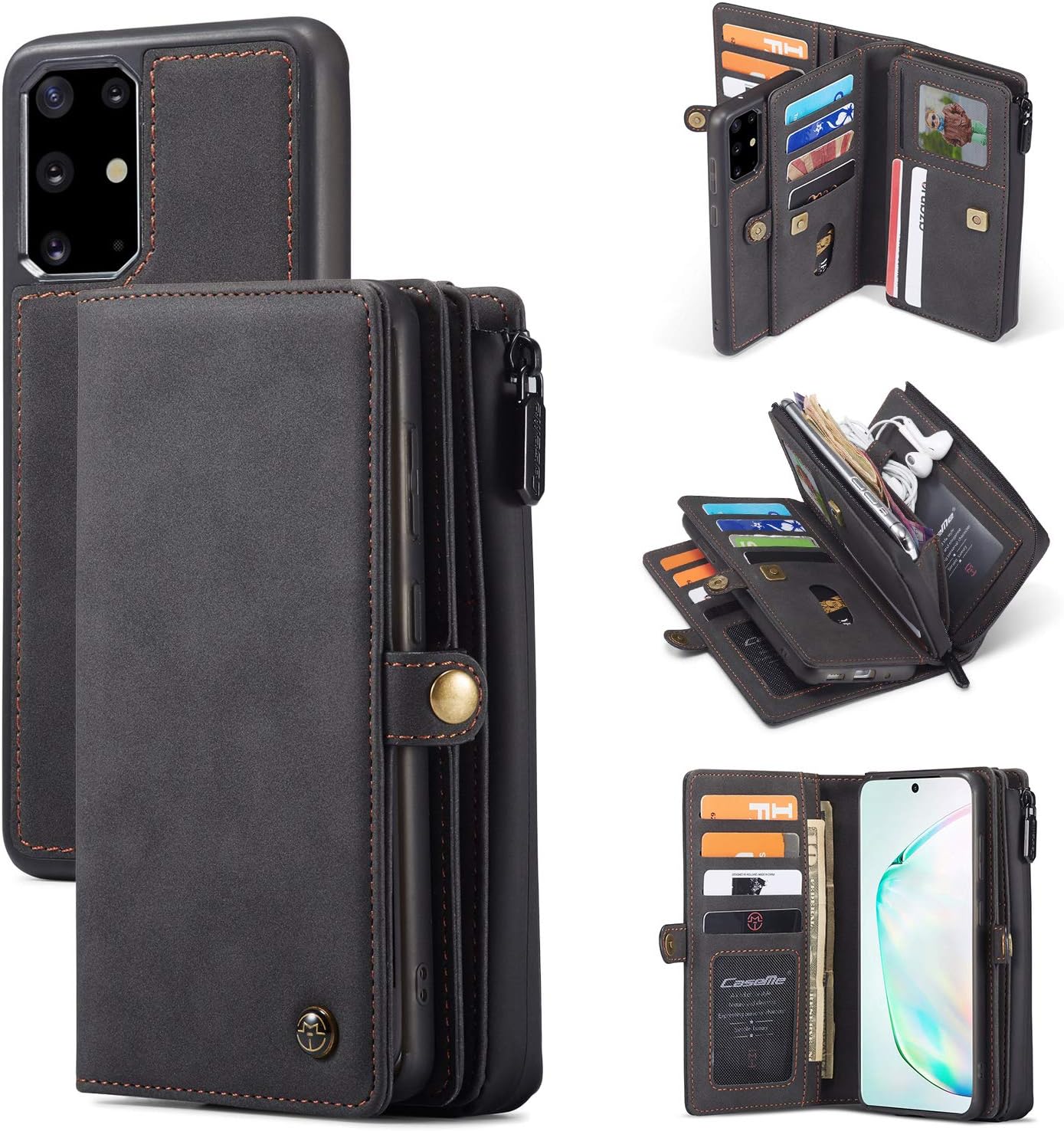 Wallet Case Galaxy S20/ S20+/ S20 Ultra [2 in 1] Magnetic Detachable Leather Folio Card Pockets Clutch Case Flip Cover