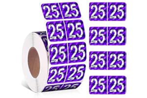 ZZUNKN 2025 Year Stickers, File Folder Year Labels, Color Coded Year Stickers for End Tab File Folders Office Supplies, 500/Roll, 1 Roll, 3/4" x 1-1/2" (PVC Purple)