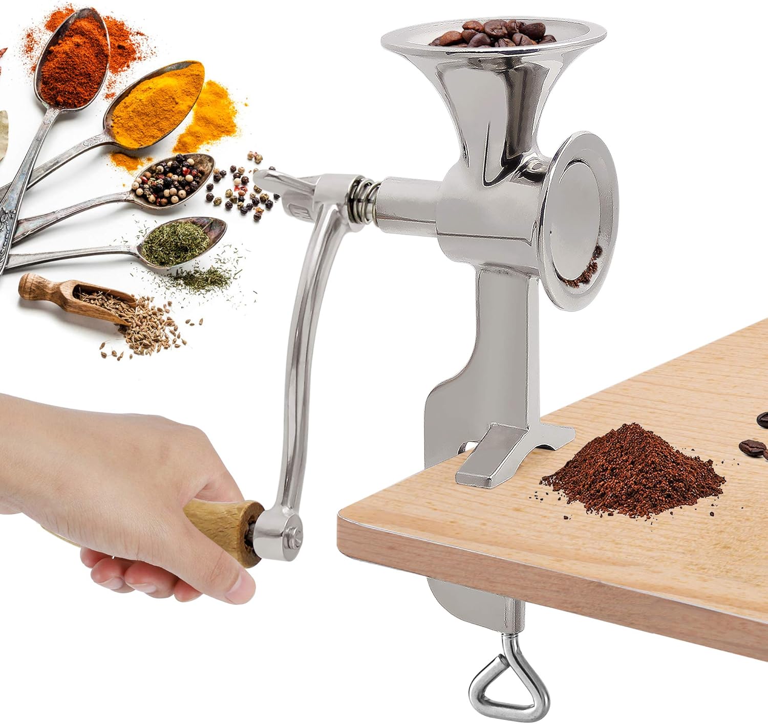 CGOLDENWALL Manual Poppy Mill Grain Seeds Mill Hand Operated Nut