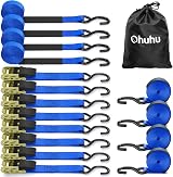 Ohuhu Ratchet Straps 8 Pack 4.6m x 25mm 680kg Break Strength Blue view 1
