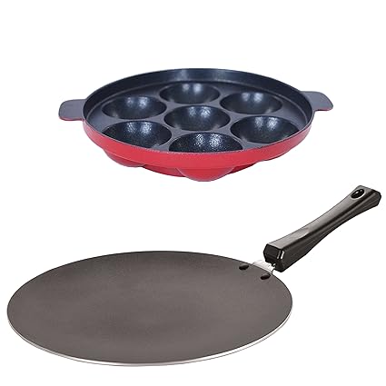 Nirlon Non-Stick Aluminium Cookware Set, 2-Pieces, Red (2.6mm_CT11_AP(7))