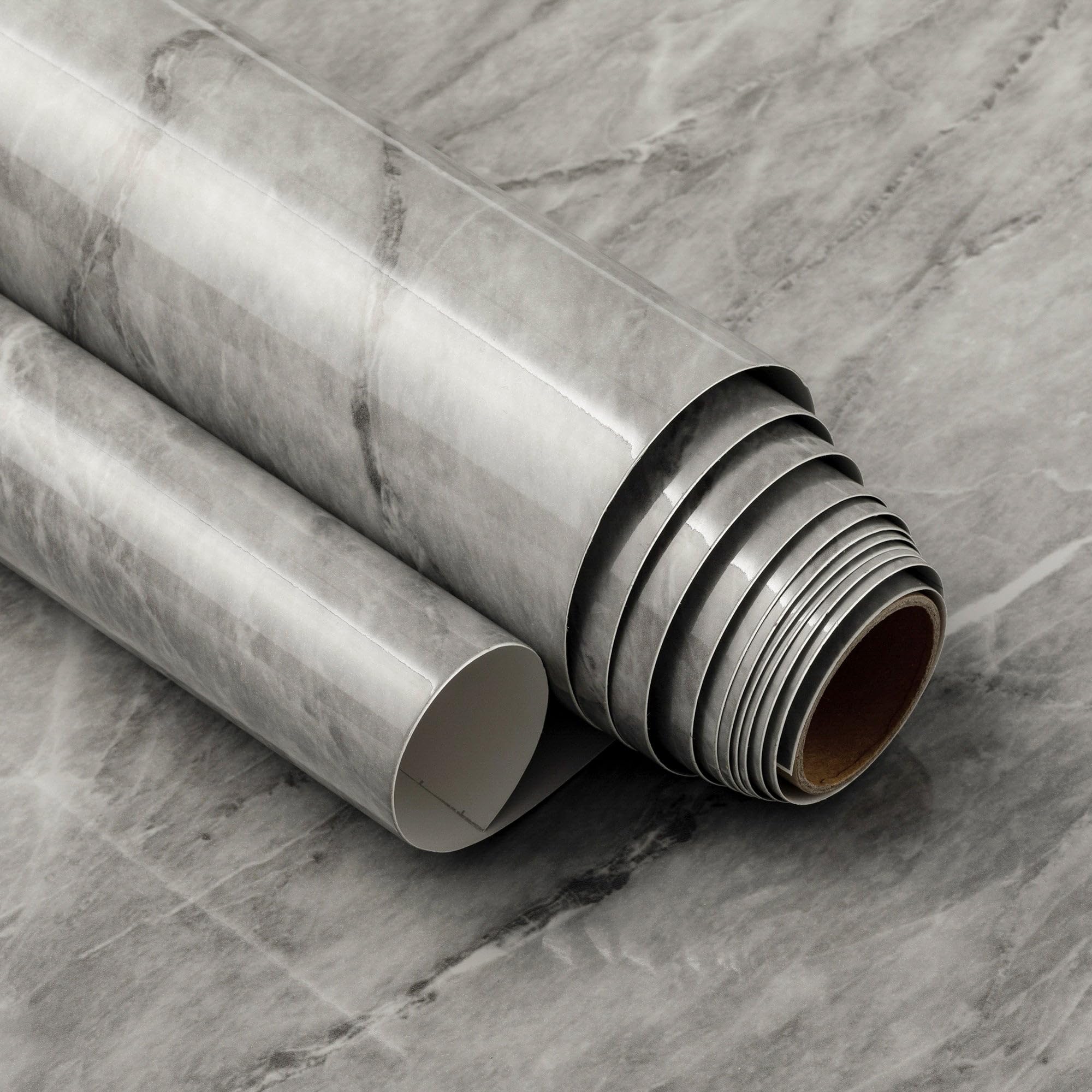 VERY BERRY STICKER Marble Peel and Stick Wallpaper (Deep Grey, 61 x 300cm) Premium Vinyl Wrap, Self-Adhesive Sticky Back Plastic for Kitchen Worktops, Cupboards & Furniture, Waterproof