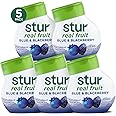 Stur Liquid Water Enhancer | Blue & Blackberry | Naturally Sweetened | High in Vitamin C & Antioxidants | Sugar Free | Zero Calories | Keto | Vegan | 5 Bottles, Makes 120 Drinks
