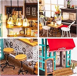 Rolife DIY Miniature Cafe House Kit for Adults to