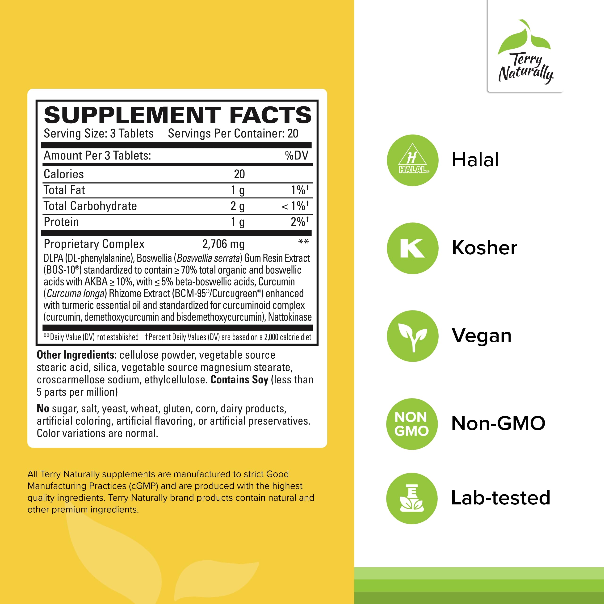 Terry Naturally Curamin Extra Strength - Curcumin & Boswellia Supplement for Healthy Circulation Support - Turmeric Supplement to Support Joints, Muscle Health & Endorphin Production - 60 Tablets