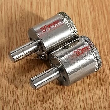 Generic 2pcs 30mm Diamond Coated Core Drill Bits Glass Tile Granite Marble Ceramics Hole Saw Metal Opener Cutter Bits Drilling Tool