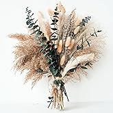 Green Pampas Grass Boho Bouquet &ndash; Exquisite Lavender and Eucalyptus Dried Flower Arrangements for Western Boho Decor &ndash; Rustic Flowers for Your Bohemian Home, Bedroom, and Wedding Table D&eacute;cor
