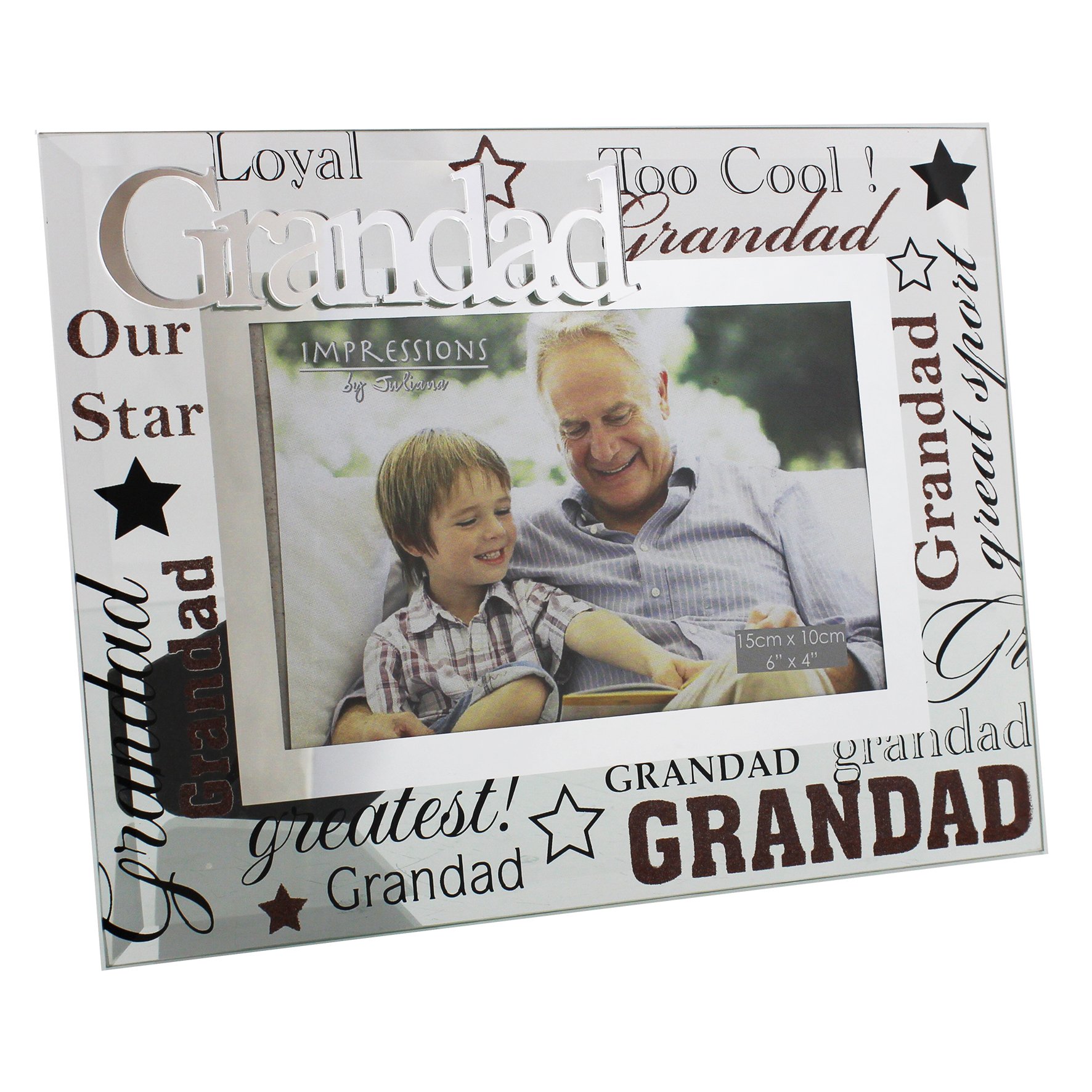 Juliana Grandad Mirrored Words Photo Frame Lovely Gift For Special Grandad,White