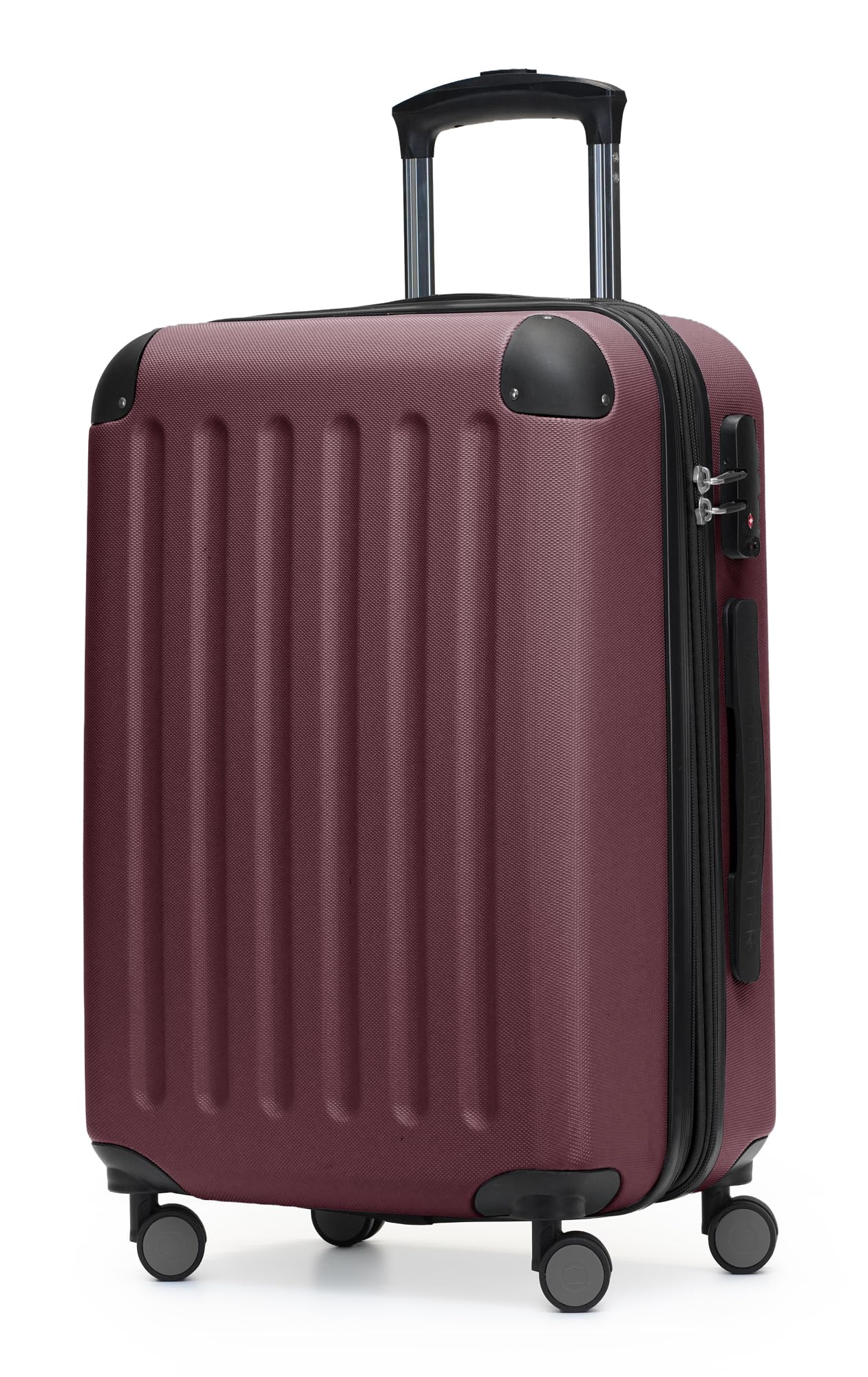HAUPTSTADTKOFFER - Spree - Carry on luggage Suitcase Hardside Spinner Trolley Expandable 55 cm TSA, Burgundy