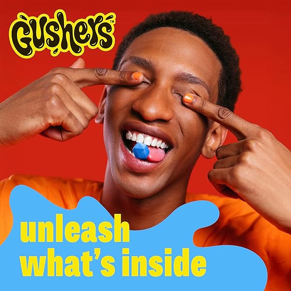 GUSHERS FRUIT FLAVORED SNACKS, BLUEBERRY GRAPE, SOUR BLUE RASPBERRY, 20 POUCHES, FAMILY PACK, 16 OZ